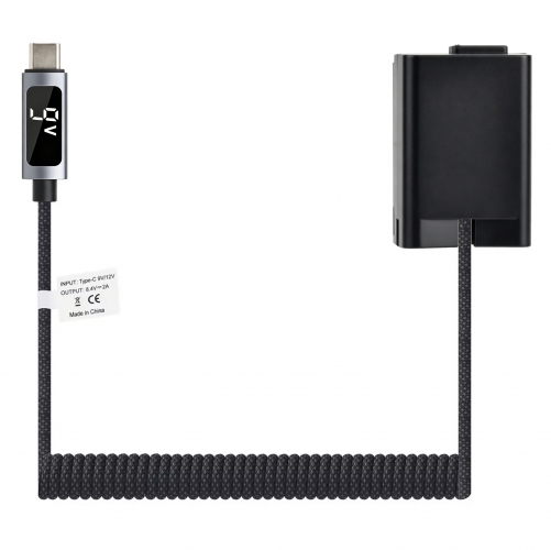 EN‑EL25 9V Dummy Battery with Digital Display & PD – Type‑C Input, Fully Decoded, Overcurrent Protection, for Nikon Cameras