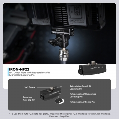 IRON-NF22 NATO Rail with ARRI & SmallHD Anti-Twist Pins（PRE ORDER）