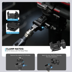 CLAMP-NATOQ Nato Clamp with F22 Male Base Compatible with DIGITALFOTO IRON-311QD Magic Arm