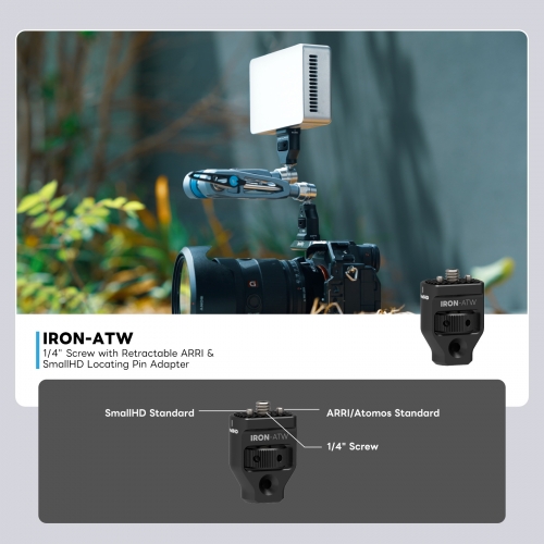 IRON-ATW Anti-Twist with ARRI/ATOMOS&SMALLHD Locating Pin Thumb Tighten Head for IRON-307QD IRON-311QD Magic Arm