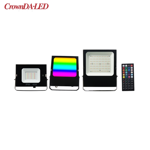 RGB IR infrared remote control floodlights 40W 60W 80W 100W ETL 5 years warranty, 100-277VAC