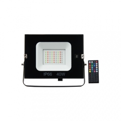 RGB RF wireless remote control floodlights 40W 60W 80W 100W ETL 5 years warranty