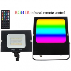 RGB IR infrared remote control floodlights 40W 60W 80W 100W ETL 5 years warranty