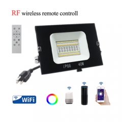 ETL approved WIFI & RF Wireless remote control RGB+CCT floodlights LED 40W 60W 80W 100W 5 years warranty