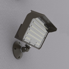Holofote LED listado DLC ETL com montagem articulada, 30W-150W, 130-150lm/W, garantia de 5 anos