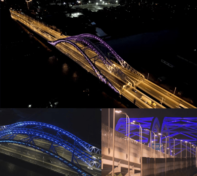 Luz del sol, olas, cielo estrellado... El puente Shanghai Jinshan se ilumina en un nuevo paisaje