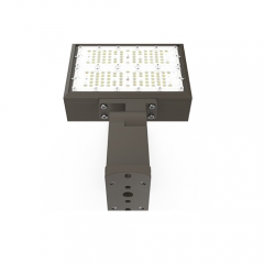 100W UL shoebox led street light with photocell sensor & extruded mounting arm, UL DLC listed, 5-10 Years Warranty, 100-480VAC, 140-200lm/W