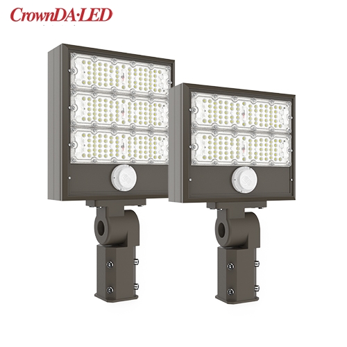 100W-150W shoebox LED Parking Lot Lights with microwave sensor, UL DLC listed, 5-10 Years Warranty, 100-480VAC, 140-200lm/W