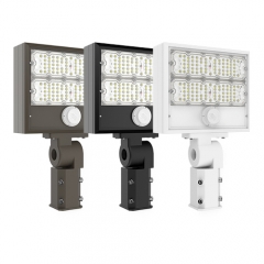 UL 100W LED Parking Lot/Shoebox Area Light w/ motion sensor, UL DLC listed, 5-10 Years Warranty, 100-480VAC, 140-200lm/W