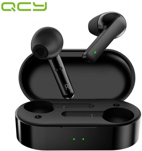 QCY T3 True Wireless Earbuds with Charging Case, TWS 5.0 BT Headphones, Compatible with iPhone, Android, and Other Leading Smartphones, Black