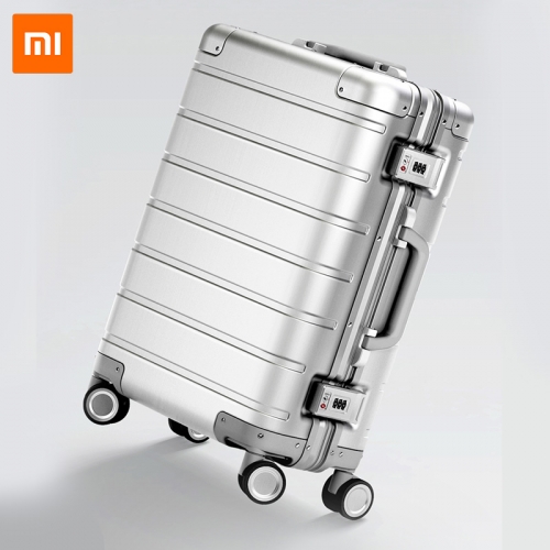 Good quality Xiaomi 90 points 90fun metal carry-on travel luggage 20" Suitcase 20 inches Silver Color Trolley