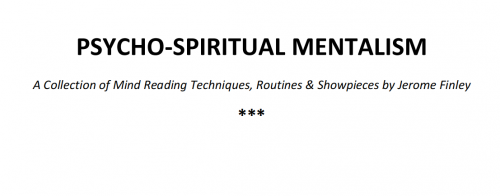 Psycho Spiritual Mentalism by Jerome Finley