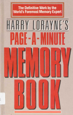 Page-a-Minute Memory Book by Harry Lorayne