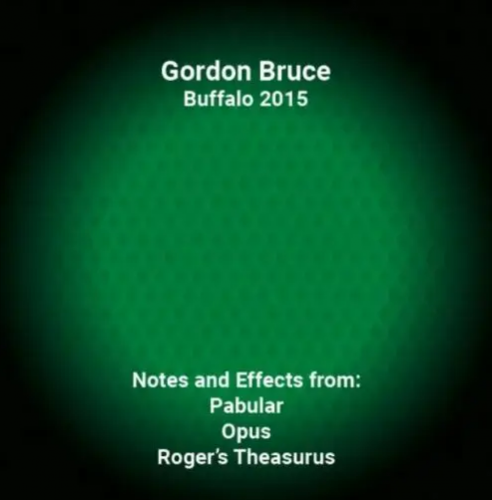 Buffalo 2015 Lecture Notes by Gordon Bruce