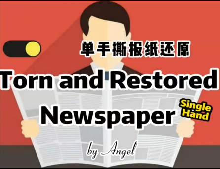 Torn and Restored Newspaper (Single Hand) by Angel