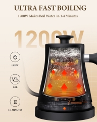 Ulalov Gooseneck Electric Kettle, 0.9L Fast Boiling Hot Water Kettle, Stainless Steel Electric Tea Kettle, 1200W Pour Over Kettle for Coffee&Tea, Leak-Proof, Auto Shutoff, Anti-dry