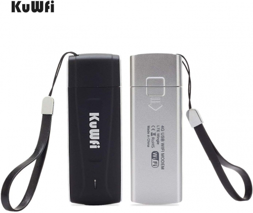 KuWFi 4G Dongle, 150 Mbps USB Dongle Unlocked 4G WiFi Router Network Hotspot 4G/3G WiFi Router with SIM Card Slot WLAN LTE Modem Support B1/B3/B5