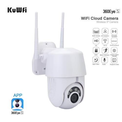 KuWFi 1080P Outdoor Wifi Camera WiFi IP Camera 2MP Wireless PTZ Speed Dome CCTV IR Camera Outdoor Security Surveillance