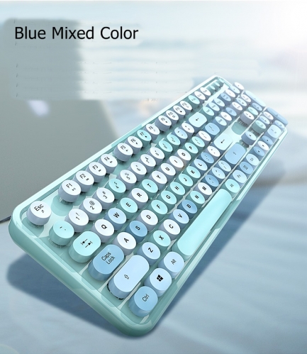 Portable 2.4Ghz Wireless Keyboard and Mouse Set Sweet Mixed Color Cute Girl Universal Desktop Notebook A Good Gift for Girfriend