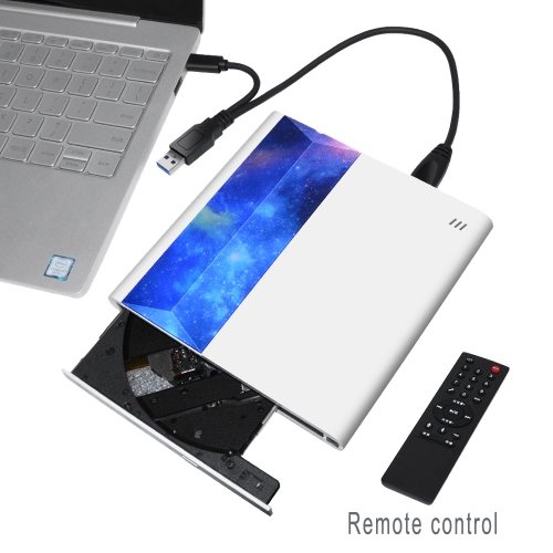 Kuwfi brand new external dvd drive tv remote control connection support with usb 3.0 and type c interface
