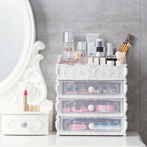 European-style cosmetics storage box desktop multi-layer storage box plastic drawer makeup box dresser jewelry storage box