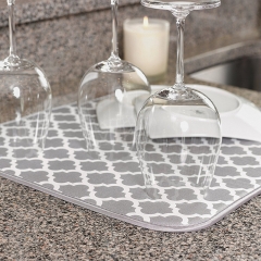 Kitchen countertop absorbent mat tableware cups and dishes drain pad dry matter pad water control pad desktop absorbent pad placemat