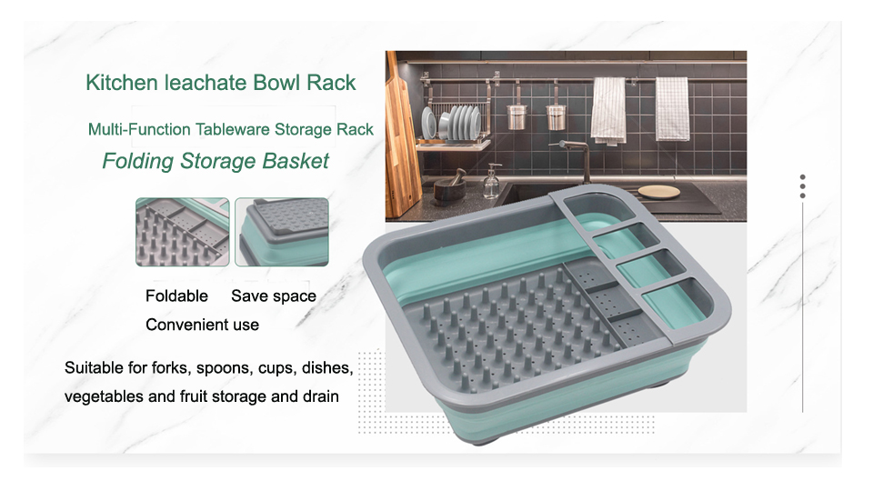 Household Multi-Function Tableware Storage Rack Folding Storage Basket