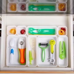 8-Piece Interlocking Drawer Organizer Tray With 8 Bins