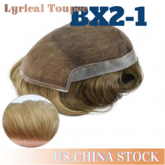 French Lace Men Toupee Breathable Natural Hairpiece Clear Skin Poly At Sides And Back Toupee For Men Hair Replacement System