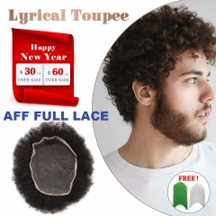 Lyricaltoupee Afro Full French Lace Mens Hair Toupee System Lace Front Natural Hair Line New Best Stock Professional wigs Replacement System for Men