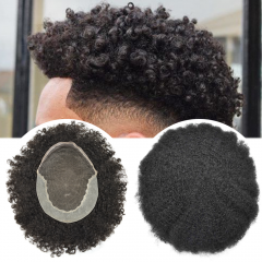 LyricalHair Best Selling in North America Afro Curly Toupee for Men Lace Front Human Hair Black African American Hairpieces For Black Men Hair systems