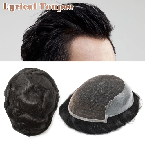 LYRICAL TOUPEE Toupee Hair System For Men Front Full French Lace Shop Mens Toupee Hairpieces Natural Hairline Human Hair Wholesale Non-Surgical Hair