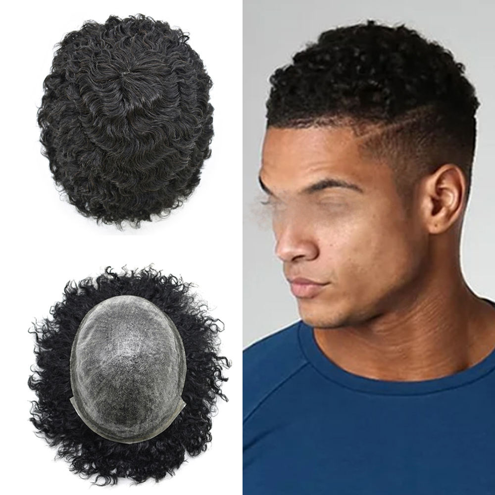 LYRICAL TOUPEE Toupee For Black Men Kinky Curly Human Hair Unit Best ...