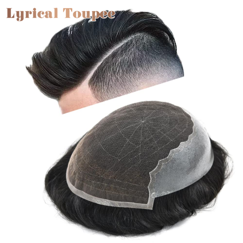 LYRICAL TOUPEE  Toupee Hair System For Men Front Full French Lace Shop Mens Toupee Hairpieces Natural Hairline Human Hair Wholesale Non-Surgical Hair