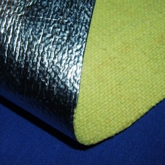 Aluminized aramid fabric with fiberglass core