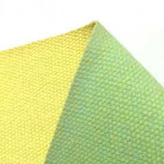 aramid fabric with spun yarn glass filament core