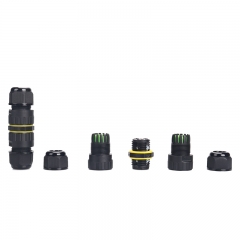 Mini Outdoor 2P 3P Lighting IP68 Waterproof Electrical PA66 Cable Straight Screw Type Wire Connector