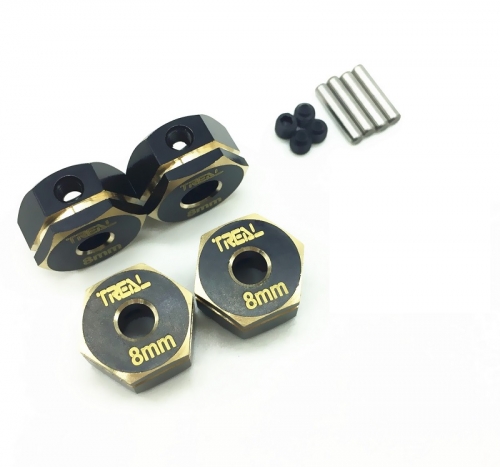 Treal Brass Hex Adapter Wheel hubs(4)(8mm) for Ele ment RC Enduro