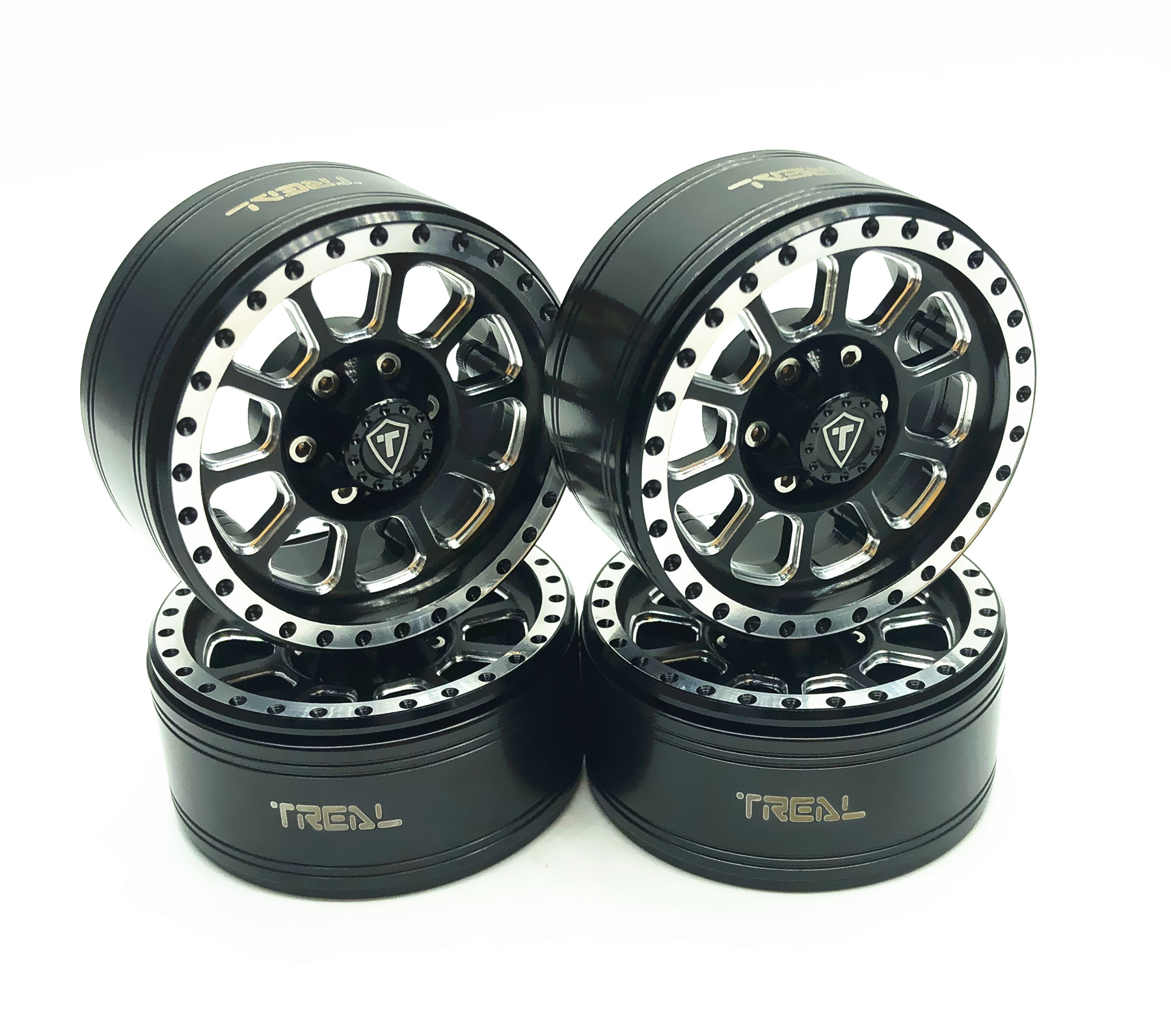 1.9 Beadlock Wheels Rims for Axial SCX10 SCX10 II 90046 SCX10 III AXI03007 Traxxas TRX4 D90,CNC Aluminum Alloy,4PCS/Set 