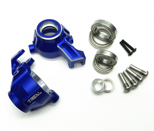 TREAL Aluminum 7075 Front Knuckles Arms Set CNC Machined Upgrades for Traxxas 1:10 MAXX 1/8 Maxx Slash