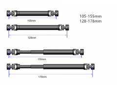 Treal HD Heavy Duty Steel Center Slider Driveshaft CVD 2Pcs/Set for Axial Ryft