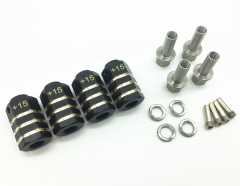 Treal Brass Extended Wheel Hubs Hex Pins Blackening 4pcs-Set for Traxxas TRX-4 RC Car +15mm