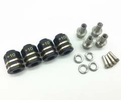 Treal Brass Extended Wheel Hubs Hex Pins Blackening 4pcs-Set for TRX-4 RC Car +10mm Black