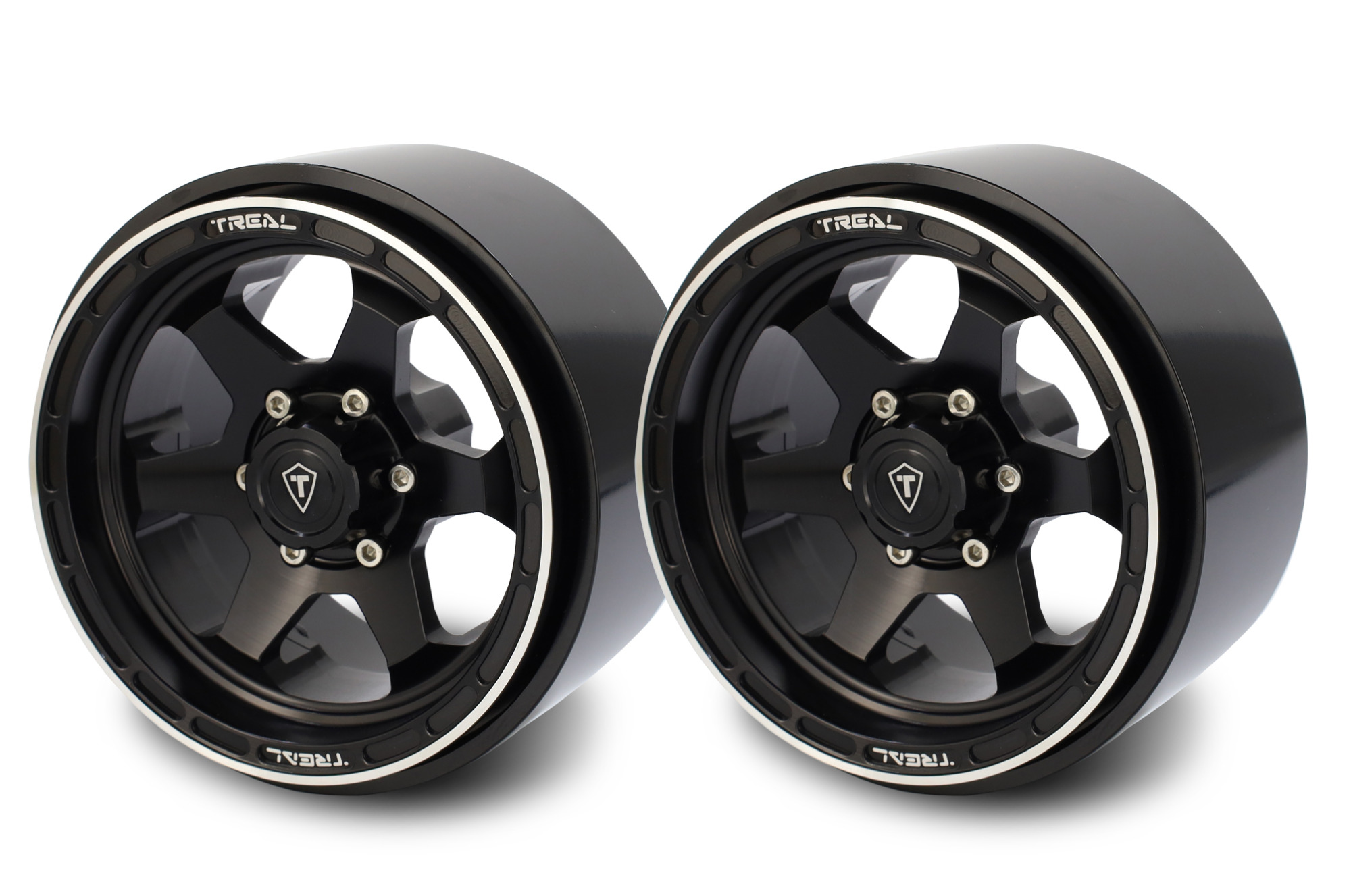 TREAL SCX6 Wheels 2.9'' Beadlock Wheels (2) CNC Machined SCX6 Upgrades