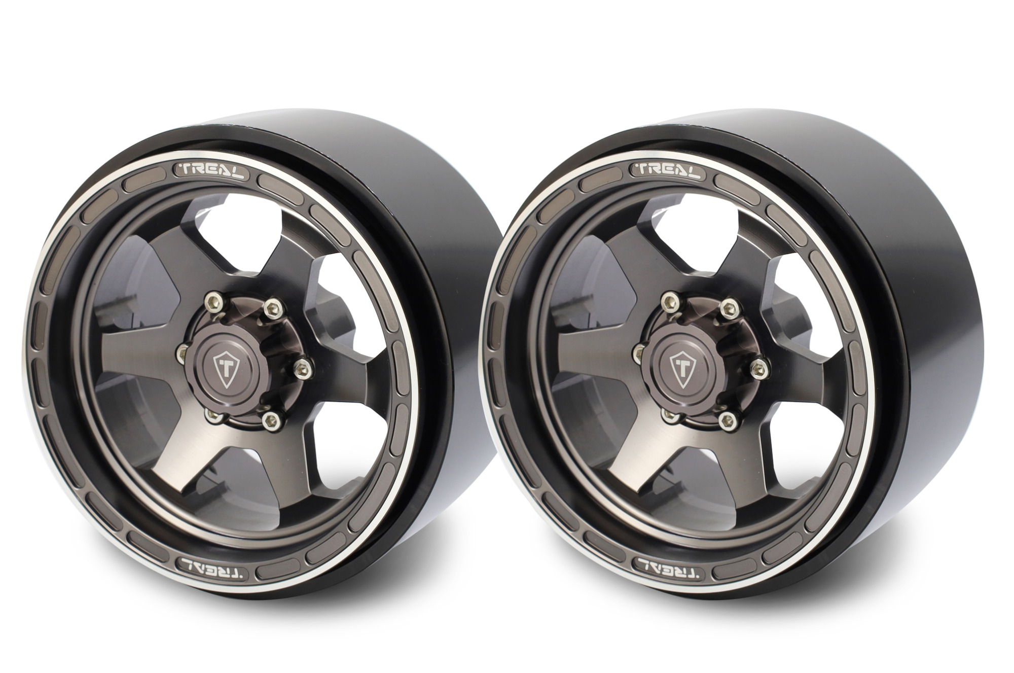 TREAL SCX6 Wheels 2.9'' Beadlock Wheels (2) CNC Machined SCX6 Upgrades