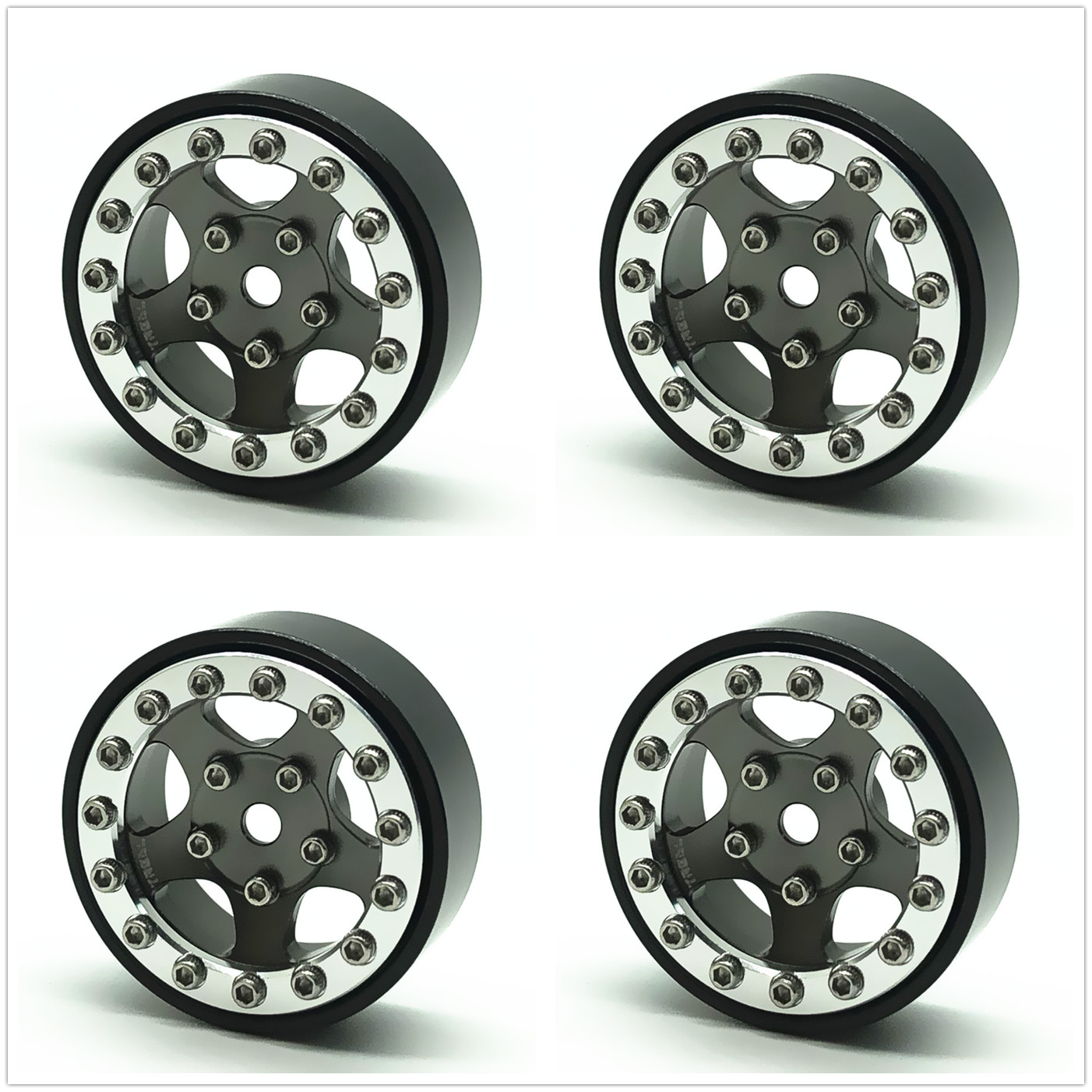 Treal 1.0 Beadlock Wheels(4P-Set) for Axial SCX24 with Brass Rings ...