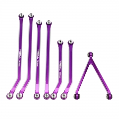 TREAL SCX24 High Clearance Links Set(7P) for SCX24 Gladiator Alu 7075 Chassis Links for Axial SCX24 1/24 RC Crawler Car AXI00005T-Purple