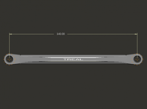 Treal Aluminum 7075 Upper Link Bars (4) pcs Set for Losi LMT