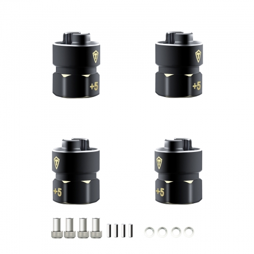 Treal Brass Extended Hex Hubs Wheel Spacers for SCX24 Upgrades +5mm Black