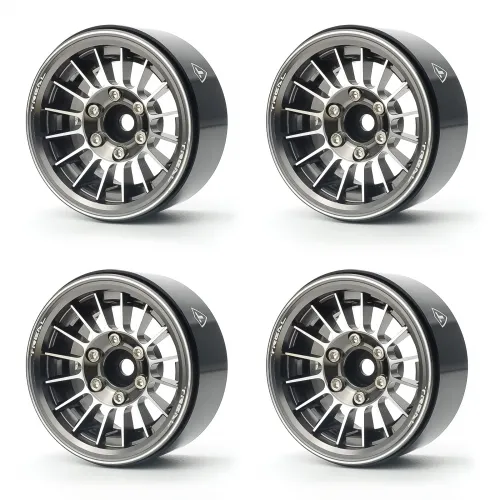 TREAL 1.9" Beadlock Wheels (4) Multi Spoke Rim Crawler Wheels for 1/10 SCX10 III TRX-4 RC Trucks-Type J